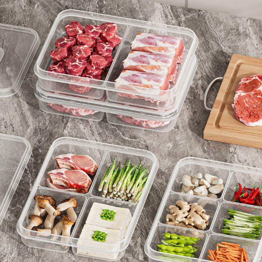 Transparent Refrigerator Storage Box Fresh Preservation Fridge Storage Bin Fruits Vegetables Meat