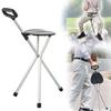Cane Load Watching Black E-Supply Chair, Foldable, Lightweight, 870g, Aluminum, Tripod, Chair, Cane, Capacity 100kg, Golf, Fishing, Sports, Elderly,