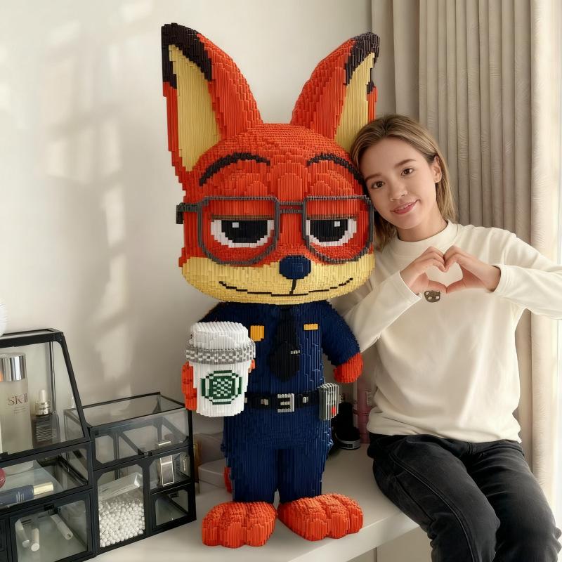 92 см Аниме Лиса Джуди Ник Миниатюрные Строительные Блоки Мультфильм Зверополис 2 Модель Украшение Игрушка Взрослые Дети Сюрприз Подарок