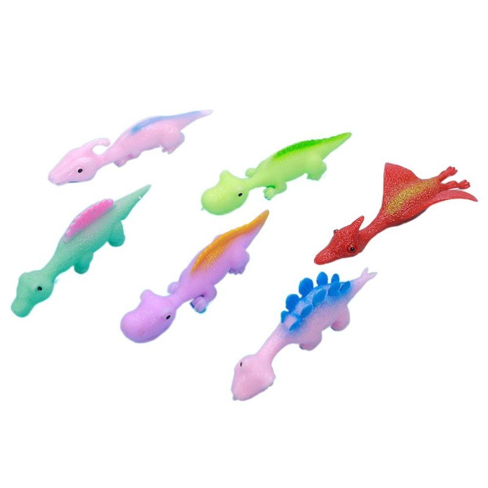 5pcs Dinosaur Launch Dinosaur Elastic Flying Dinosaur Finger Toys Children Gift