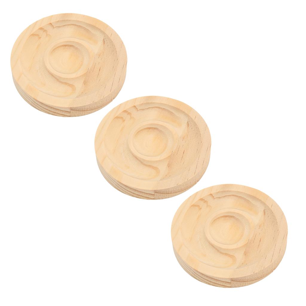 3pcs Bead Bracelet Display Tray Elegant Decorative Round Solid Wood Jewelry Tray for Bangle