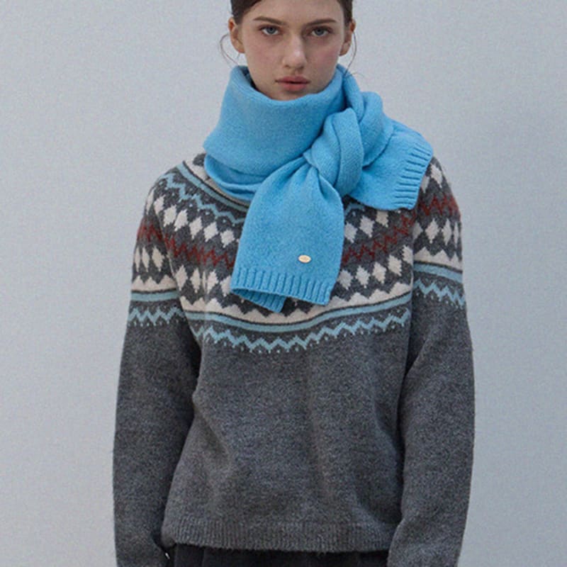 LE STUDIO SIMPLE WOOL MUFFLER 5 COLOR