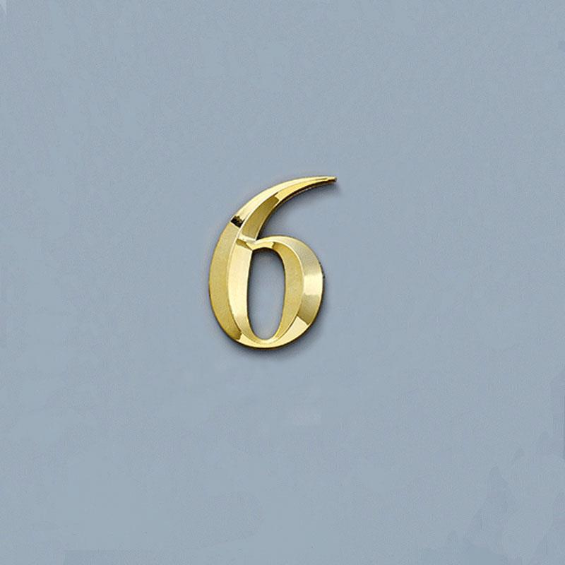 House Number Stickers 3D Self Adhesive Door Plate Sign Digits Apartment Hotel Office Door Address ABS Plastic Label 5cm Silver
