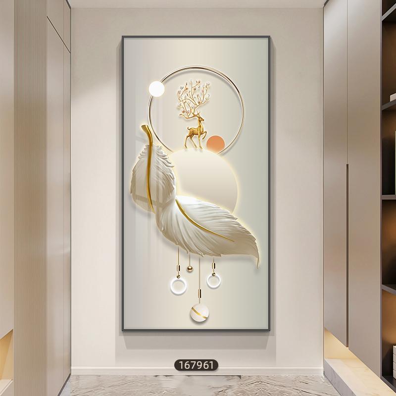 New Chinese Decorative Painting, Golden Deer Canvas Painting, Luxury Rich Tree Posters and Prints, for Porch Living Room Decor