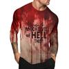Halloween Print Raglan Sleeve Men's Long Sleeve Top