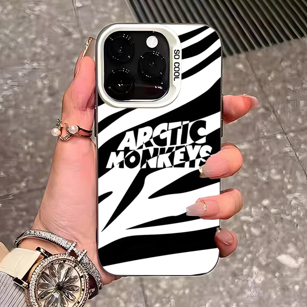 Fashion Arctics Monkeys Phone Case For IPhone 17 Pro Max 16 15 14 13 11 12 Mini Xs Xr 8 Plus Se Color Silver Cover