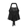 Kaslead New Arrival Women's Clothing Fashion Style Fashion Ruched Decoration Hanging Collar Tops 7521247