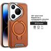 Magnetic Rotating Bracket Leather Case For Huawei Pura 90 Pro Max Pura 80 Pro+ P70 Ultra P60 Wireless Charging Plating Cover