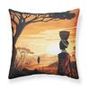 Sunset African Woman Throw Pillow Covers With Digital Printing Of Short Plush Fabric Car-Shaped Sofa Cushion Office Home Decor