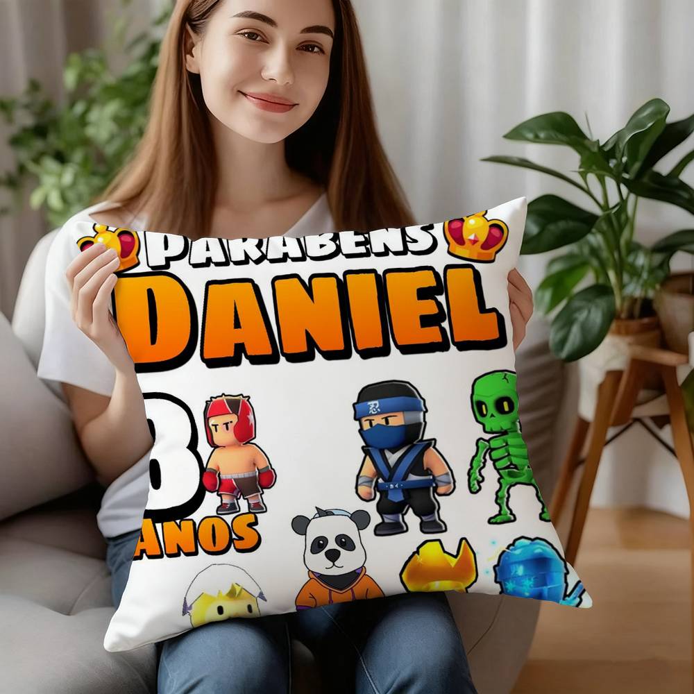 Подушка Игровая Спящая S-Stumble Guys Декоративная Наволочка Короткий Плюш Диван Декоративный Подарок Дом Двусторонняя Печать Подушка