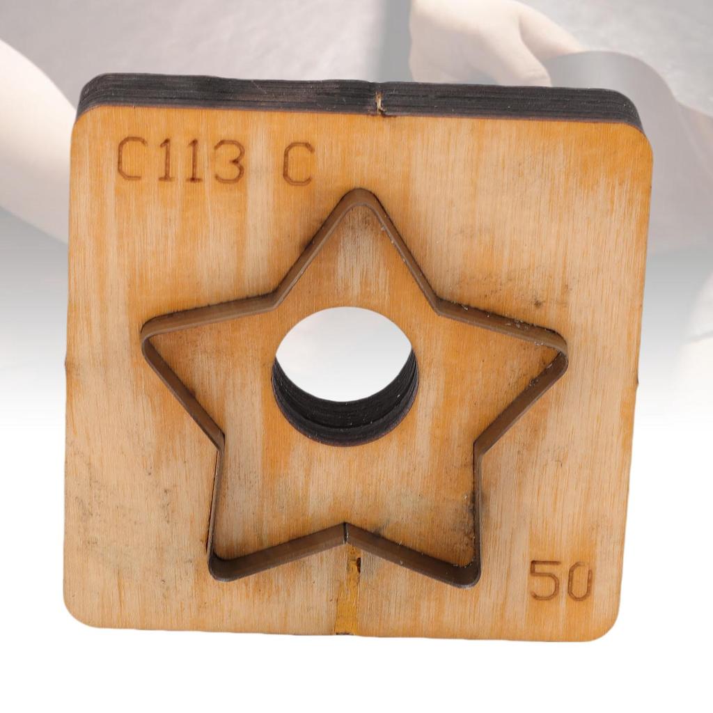 Звезда Кожаный режущий штамп Деревянная основа Острое стальное лезвие Многофункциональный кожаный вырубной пресс для поделок, декора