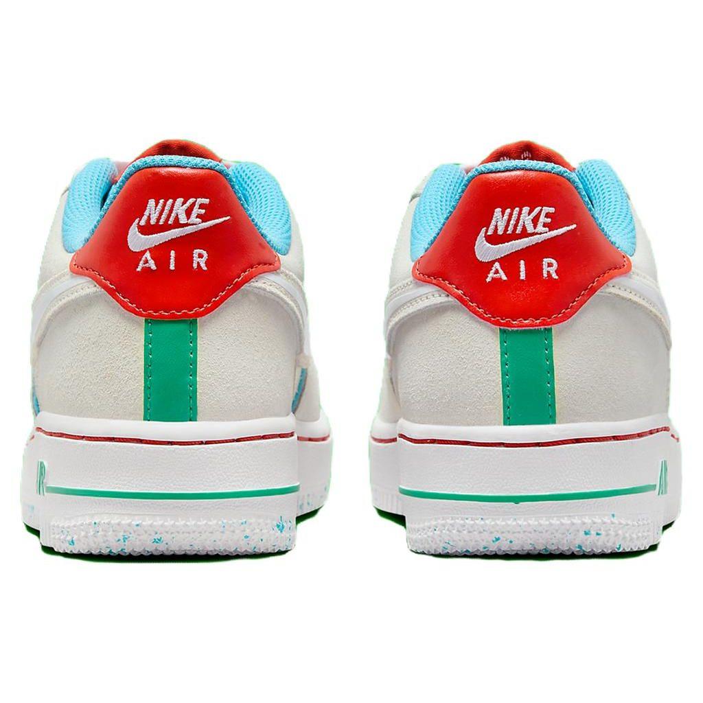 Nike Детские кроссовки Air Force 1 LV8 GS Holiday Cookies кремовые, цвета слоновой кости, пикантно-красные FQ8350-110