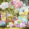 136pcs Macaron Colored White Cloud Balloon Arch Set for Birthdays, Baptisms and General Celebrations Without Electricity