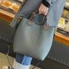 2023 Women's Genuine Leather Bucket Bag - Trendy Large-Capacity One-Shoulder Tote & Commuter Handbag
