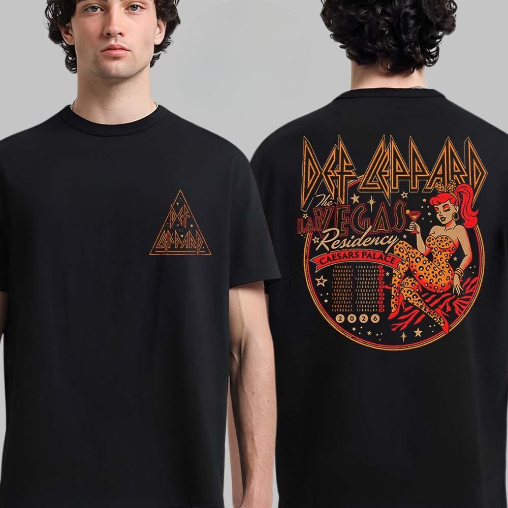 2026 Def Leppard Хлопковая Футболка с Логотипом Группы Унисекс Летняя С Коротким Рукавом Модный Бренд Футболка Роскошная Повседневная Винтажная Футболка