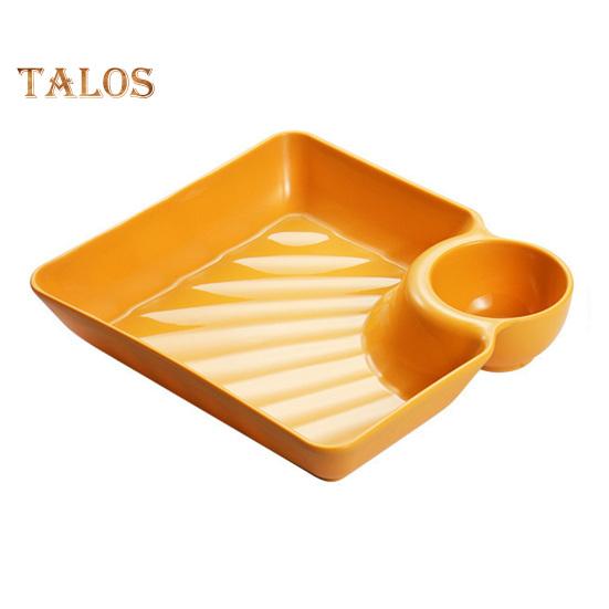 Диетическая тарелка с соусом для макания. Многоцелевая квадратная полезная секционная тарелка пищевого качества для ресторана.