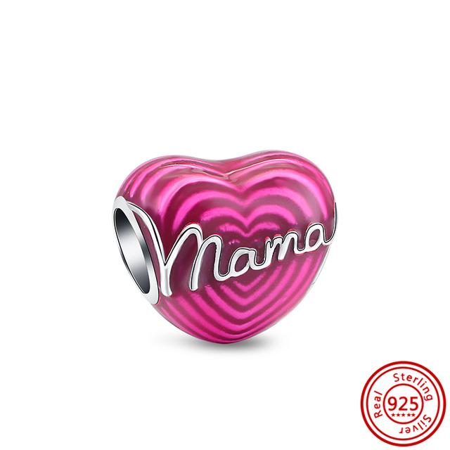 100% стерлингового серебра 925 пробы, подвеска для мамы, бусины в форме сердца навсегда, подходят оригинальные модные подвески, браслет, ювелирные изделия своими руками, подарок на день матери