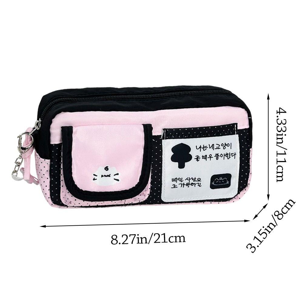 Polka Dot Design Pen Bag Large Capacity Stationery Bag Pencil Pouch School Supplies
