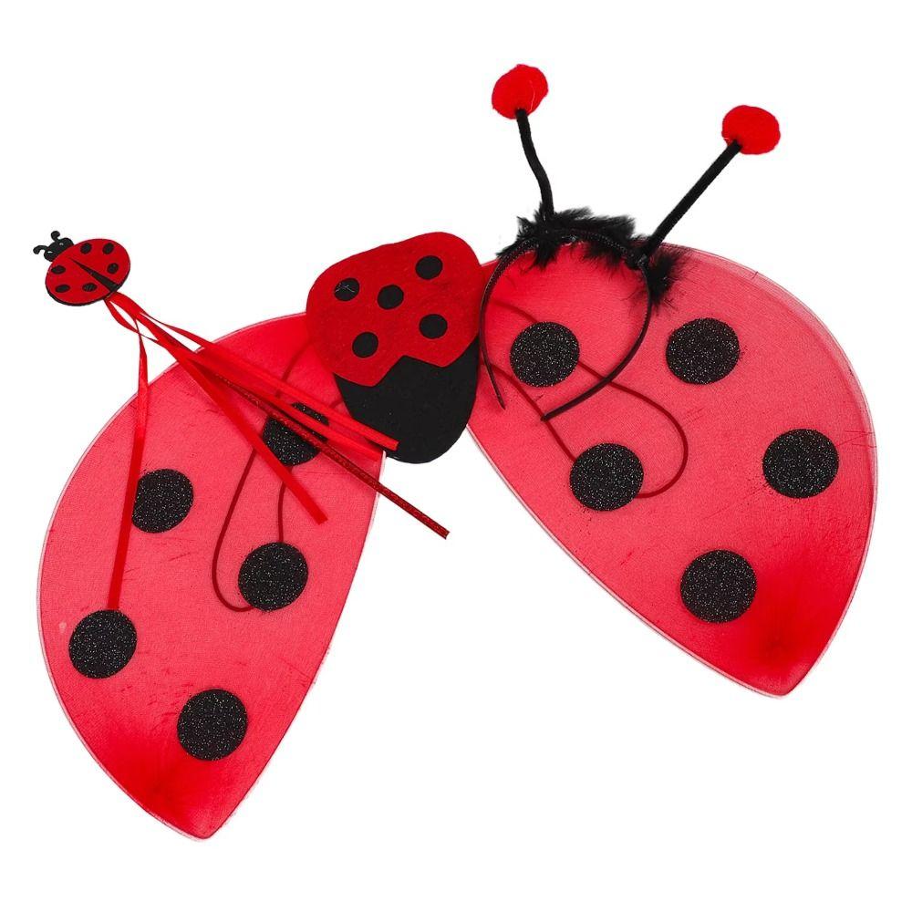 Headband Ladybug Costume Foldable Wings Performance Costumes Insect-themed Costumes  Halloween