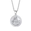 Silvora St. Christopher Coin Necklace for Women and Men, St. Christopher Pendant, Amulet, 925 Silver