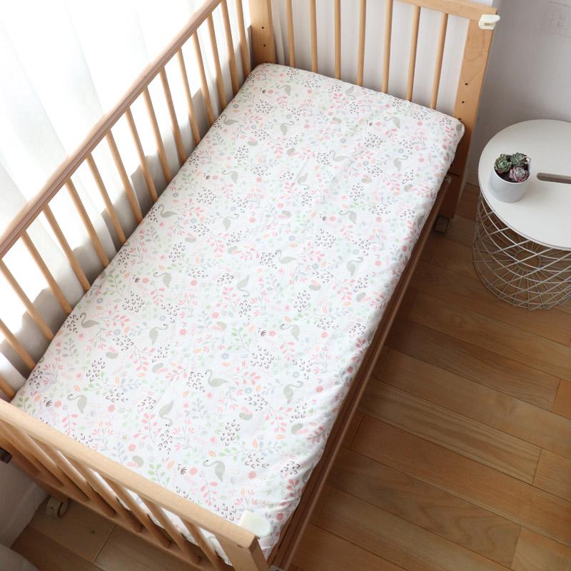 Простыня на резинке для детской кроватки для новорожденных, мягкий хлопковый чехол для матраса с резиной 130x70 см