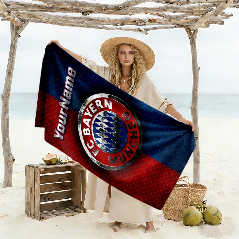 Bayern Munich Customize Your Name Beach Towel Super Soft Microfiber Quickdry Fabric Suitable for Sports Travel Swimming Yoga Bathroom Beach And Pool
