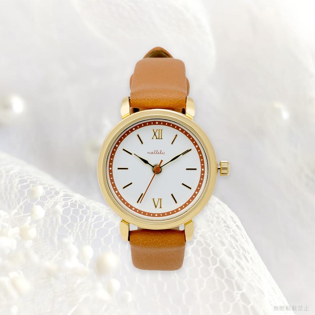 Полевые аналоговые часы с кожаным женским ремешком, коричневые, MKL2306-5