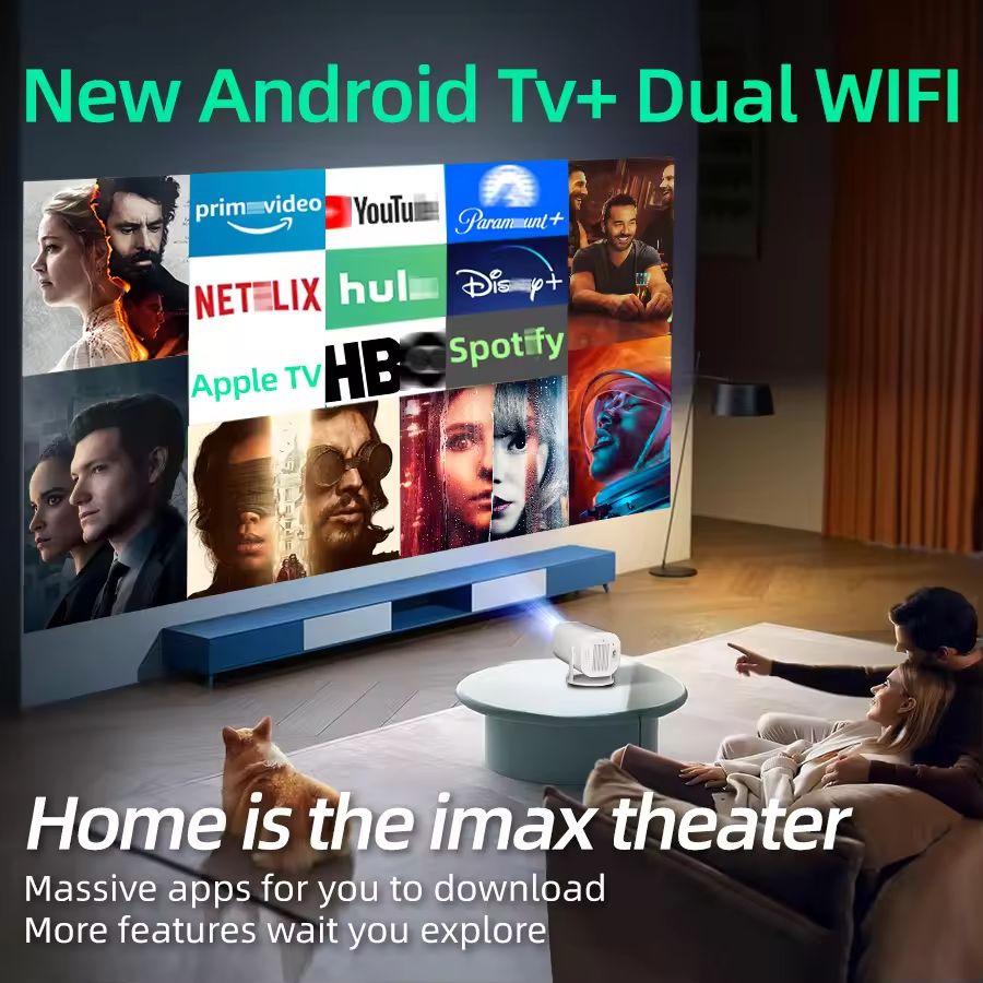 Портативный проектор P30 720P на Android с Bluetooth, ультрачетким изображением и поддержкой 4K, с поддержкой WiFi.