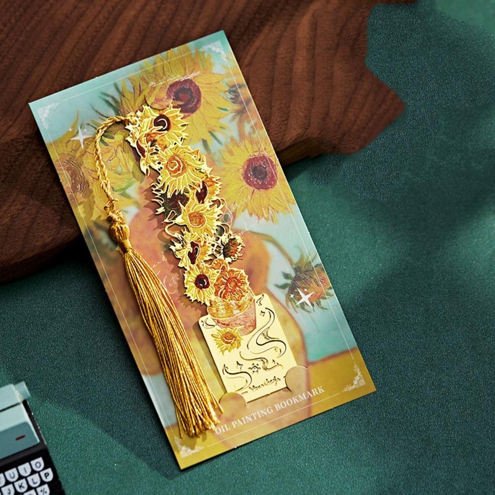 Vintage Van Gogh Oil Painting Metal Bookmark Reading Tool for Book Lovers Friends Student Awards Graduation Back To School Gift
