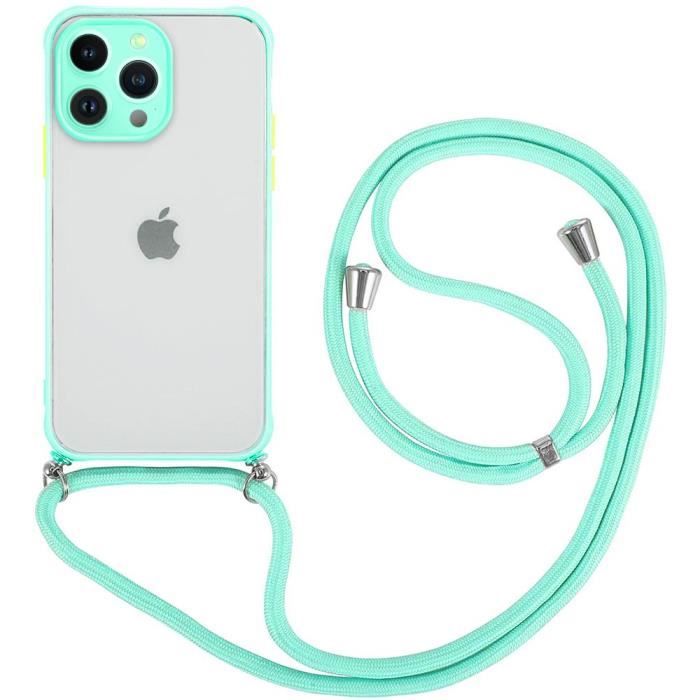 Coque pour iPhone 13 Pro - Universel - Turquoise - Dure Rigide - Protection Anti-choc - Semi-Transparente
