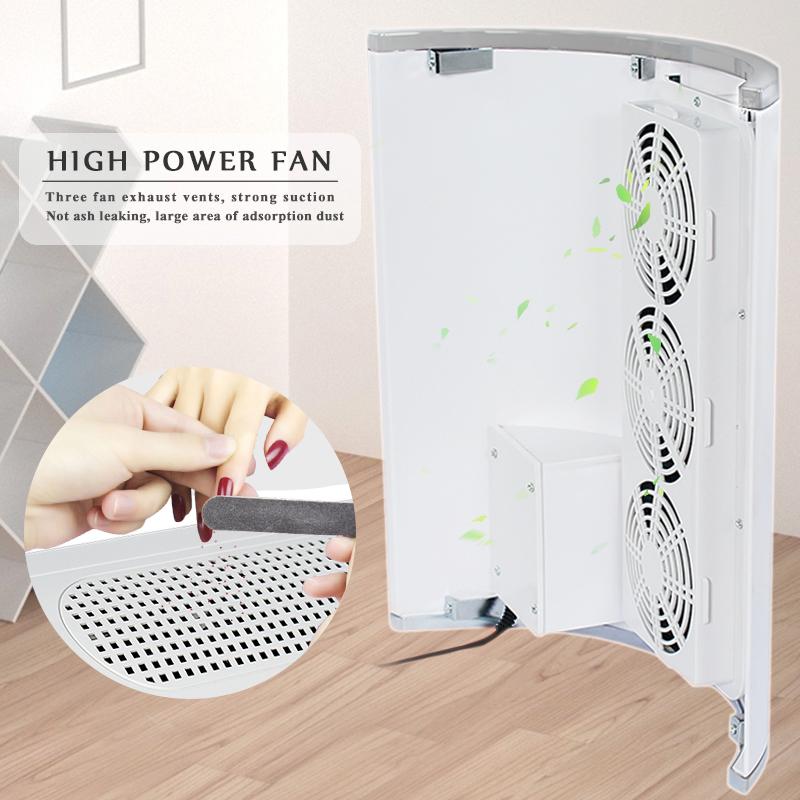Мощный пылесборник для всасывания ногтей, низкий уровень шума, 3 вентилятора, мощный пылесос для ногтей с 2 ​​мешками для сбора пыли, оборудование для дизайна ногтей