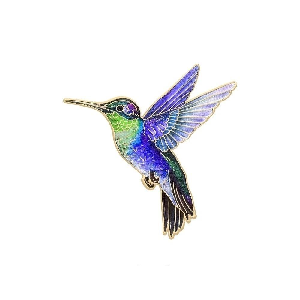 Vintage Bird Badge Pin Animal Bird Metal Pin Cute Hummingbird Enamel Brooch Female