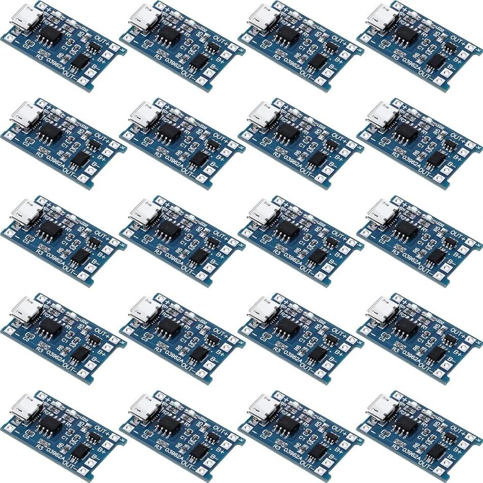 10pcs 5V 1A 18650 Lithium Battery Charging Board TP4056 Lithium Charging Mini/Micro USB Type C Charge Module With Protect