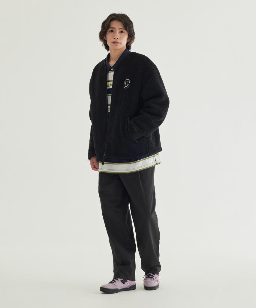 Covernat Collarless Sherpa Jacket Black