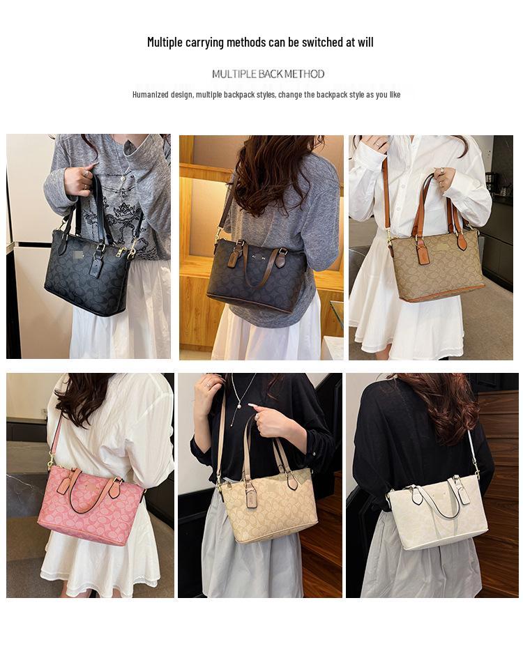 Women's Classic Flower Print Large-Capacity Tote and Crossbody Bag