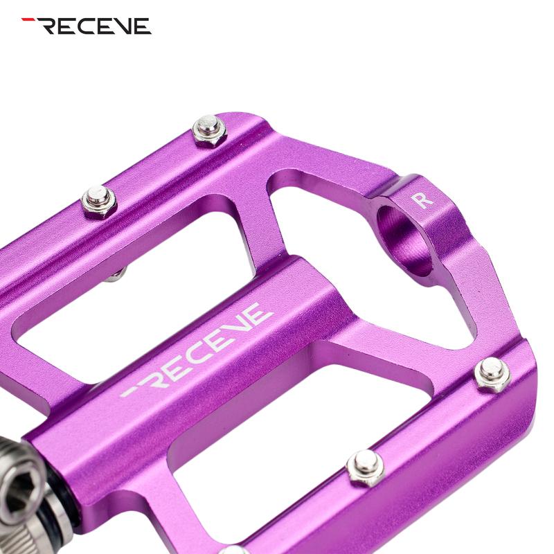 Платформенные педали RECEVE для складного велосипеда, BMX, для велосипеда, с быстросъемным механизмом, титановый сплав, 3 подшипника, педали с противоскользящими шипами