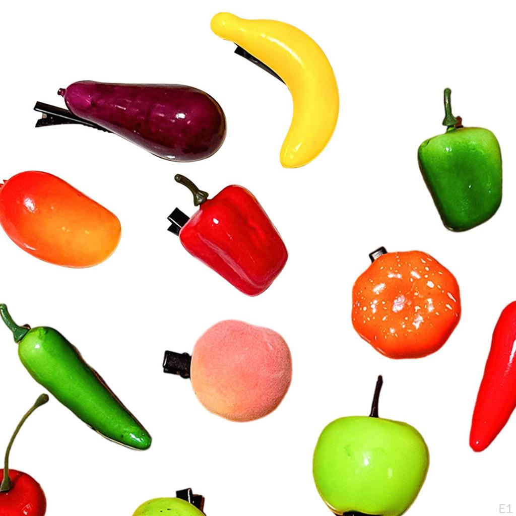 14 шт. заколки для волос с фруктами, заколки, аксессуары, милые зажимы для волос для женщин, девочек и детей