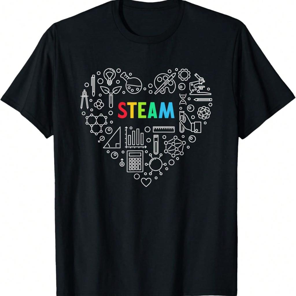 STEAM - Наука И Искусство Дизайн в Форме Сердца Для Футболки Учителя