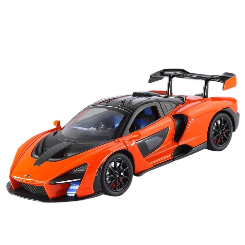 1/24 Модель спортивного автомобиля Toyota Senna из сплава, литые металлические гоночные автомобили, модель автомобиля-симулятора, звук, свет, с распылением, детская игрушка, подарок