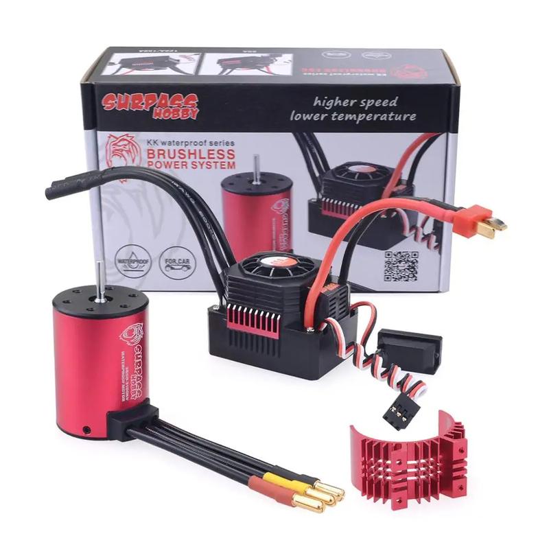 SURPASS HOBBY KK Waterproof Combo 3650 2300KV 3100KV 3600KV Brushless Motor w//Heat Sink 45A / 60A Brushless ESC for RC 1/10 Car
