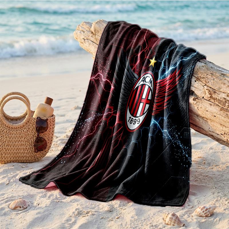 Пляжное полотенце из микрофибры с принтом AC Milan, быстросохнущее, впитывающее, большого размера, для пляжа, плавания, путешествий