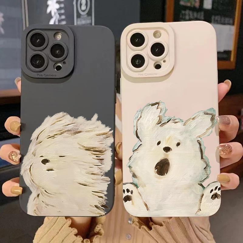 Силиконовый чехол для телефона с изображением мультяшного щенка для iPhone 15 Pro Max 11 12 13 14 15 16 X XS XR 7 8 Plus SE 16E, противоударный, мягкий чехол