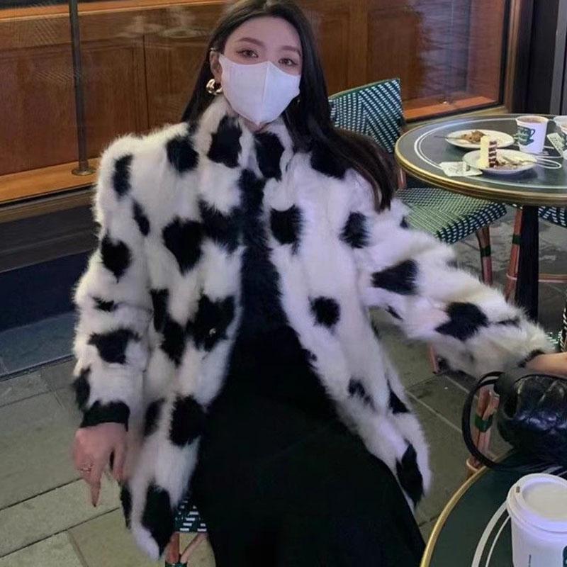 Пальто Heart Temperament Plush, зимнее теплое, воротник-стойка, искусственный мех, куртки, женская утепленная верхняя одежда, женское зимнее пальто