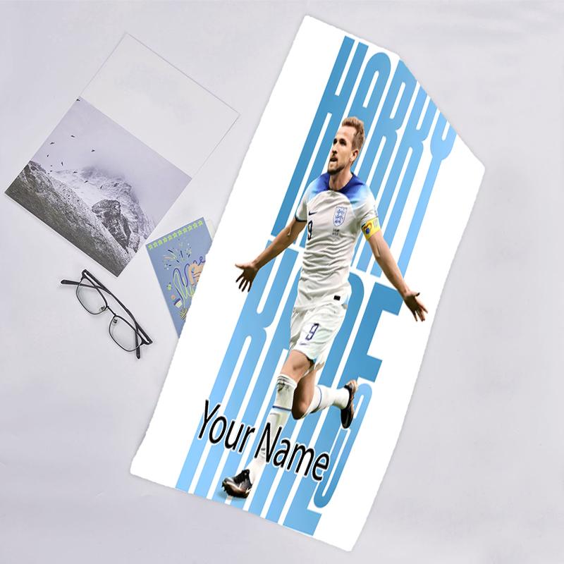1pc Harry Kane Beach Towel with Custom Name, Beach and Seaside Swimming Pool Equipment, Fashion Pattern, Rectangular, Travel Essential