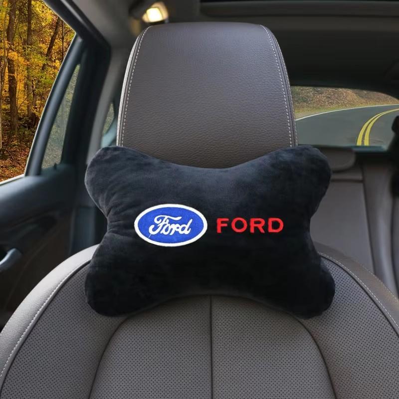 EFOS1 1PCS Car Headrest Cover Auto Seat Cover Head Neck Rest Pillow Sticker for Ford Fiesta EcoSport ESCORT focus 1 focus 3 TZ-FORD