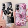For Infinix Smart 20 4G Case New Fashion Flower Pattern Soft Black Silicone Phone Cover For Infinix Smart 20 Bumper Smart20 Para