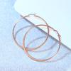 Simple Big Hoop Earrings for Women Rose Gold Color Smooth Wave Twisted Round Large Circle Earring Elegant Jewelry