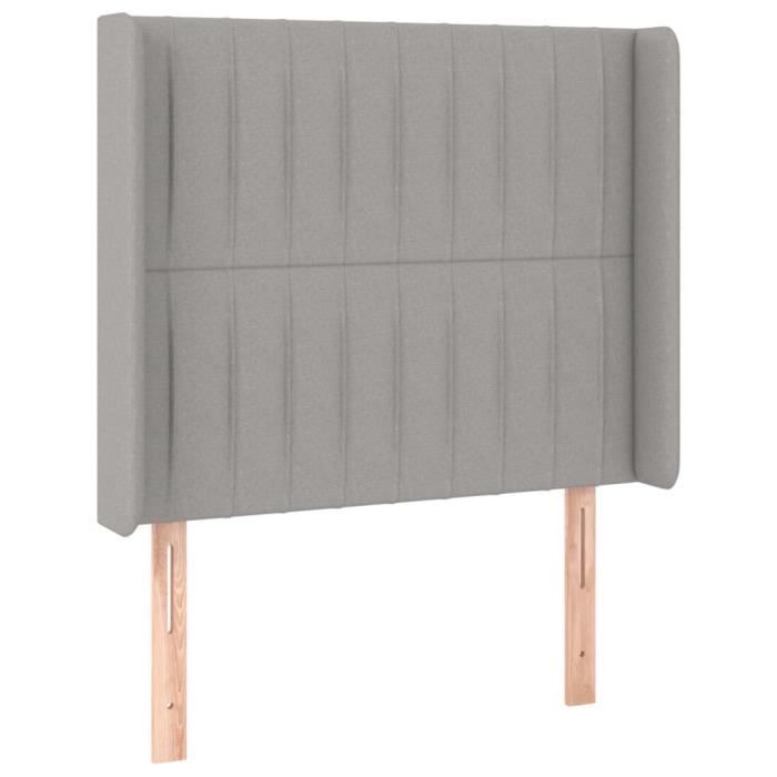 VidaXL Headboard with Ears Light Grey 103x16x118-128 Cm Fabric3119808