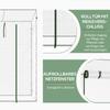 Small Walk-in Garden Greenhouse with Steel Frame, Large Roll-up Door and Windows, 200Lx76Wx168Hcm, White