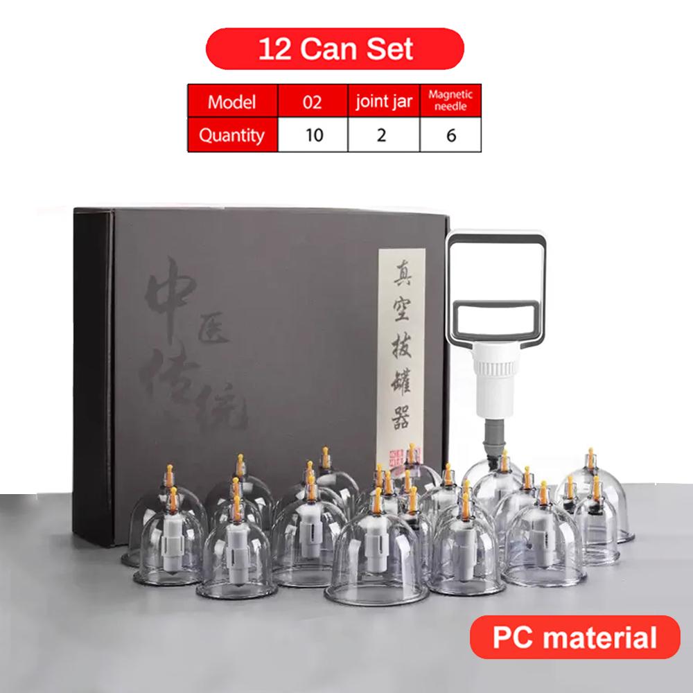 12/20/24 Cans Vacuum Cupping Massage Jar Guasha Suction Cups Chinese Medicine Set Self-help Body Healthy Massager